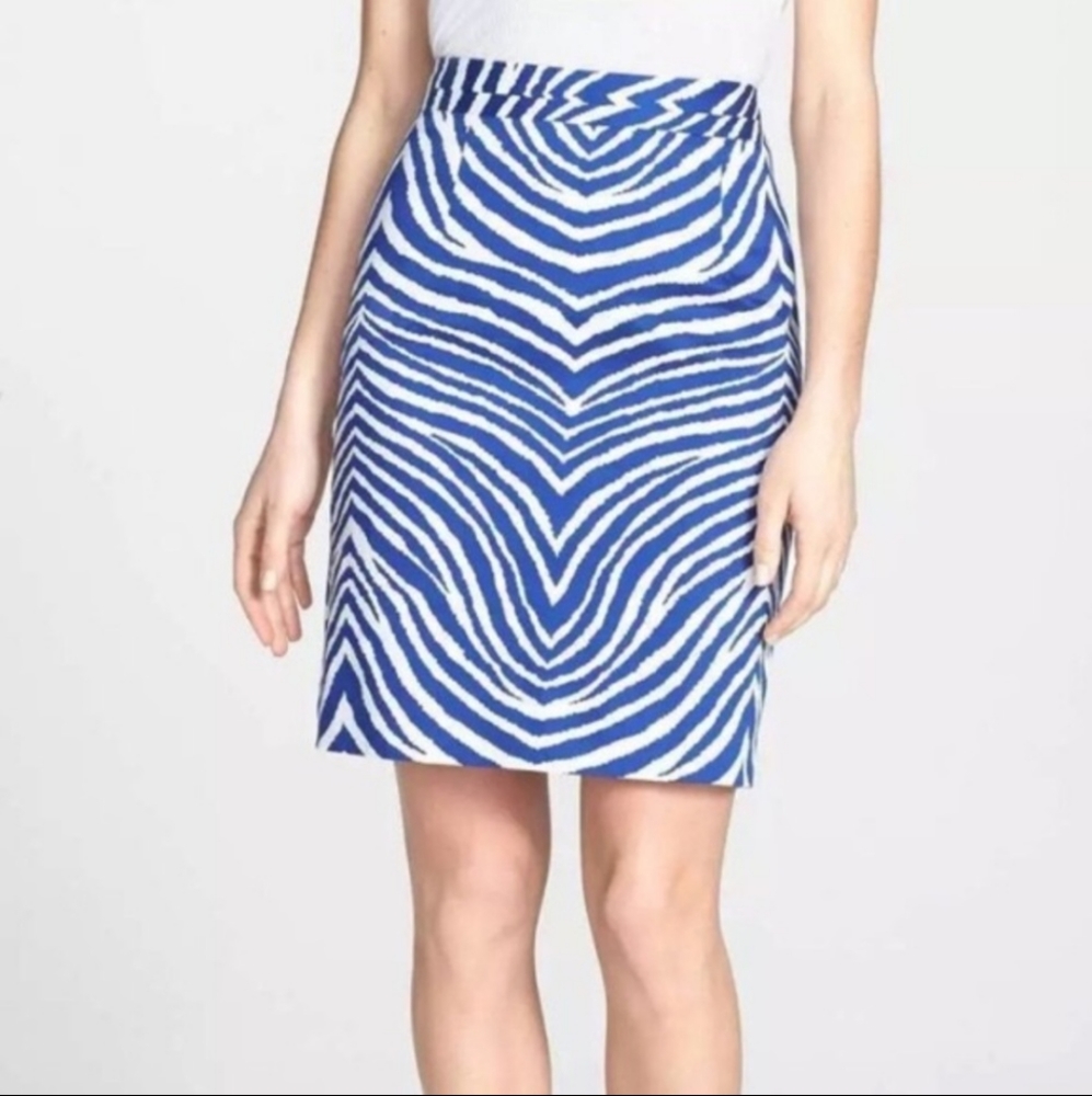 Milly blue zebra print skirt